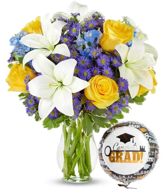 Graduation Bouquet & Balloon