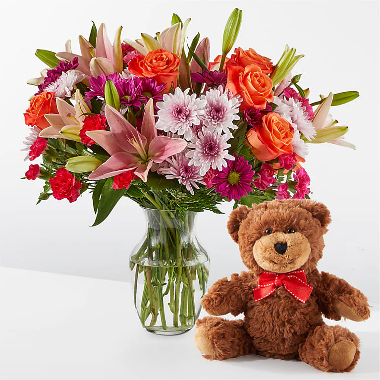 Here’s Looking at You Bouquet & Bear Set