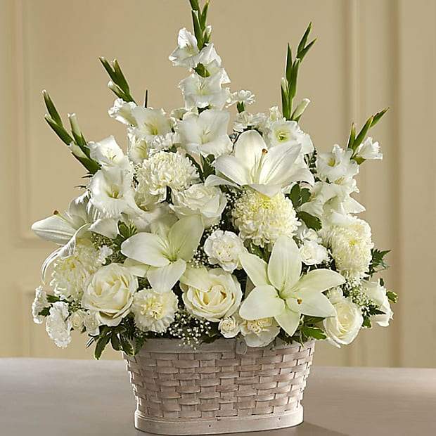 Ivory Elegance Floral Basket