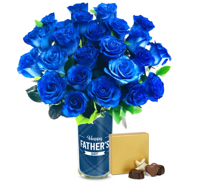 One Dozen Blue Roses